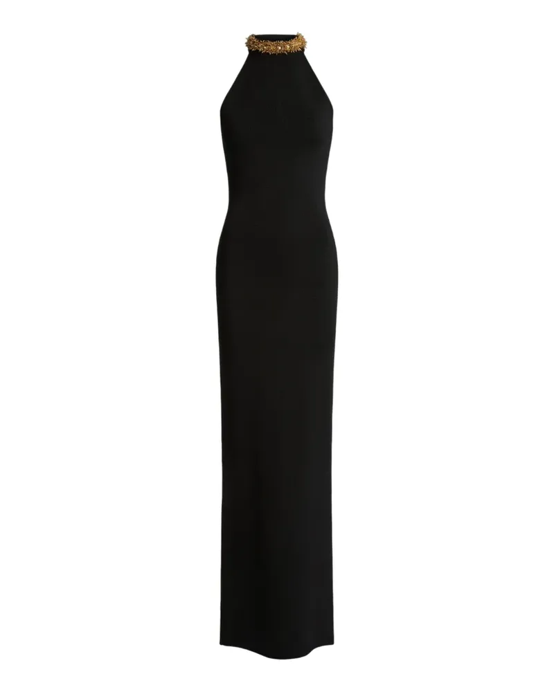 Balmain Langes Milano Jerseykleid mit Stickerei - Schwarz Schwarz