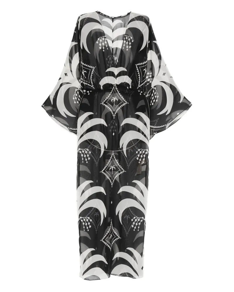 Johanna Ortiz Spiritual Healers cape-sleeve maxi dress - Schwarz Schwarz
