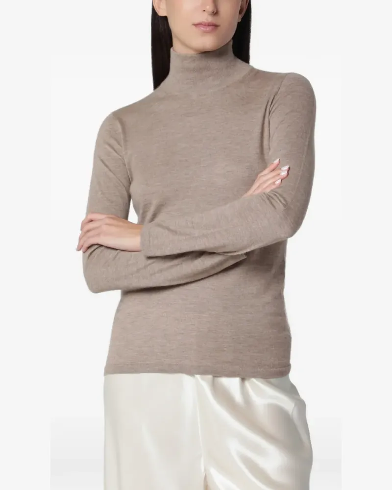 Max Mara Pullover mit Polokragen aus Kaschmirgarn - Nude Nude