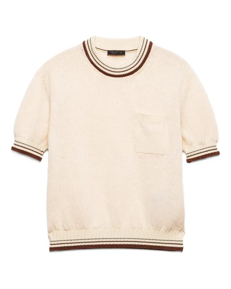 Prada Kurzärmeliger Pullover - Nude Nude