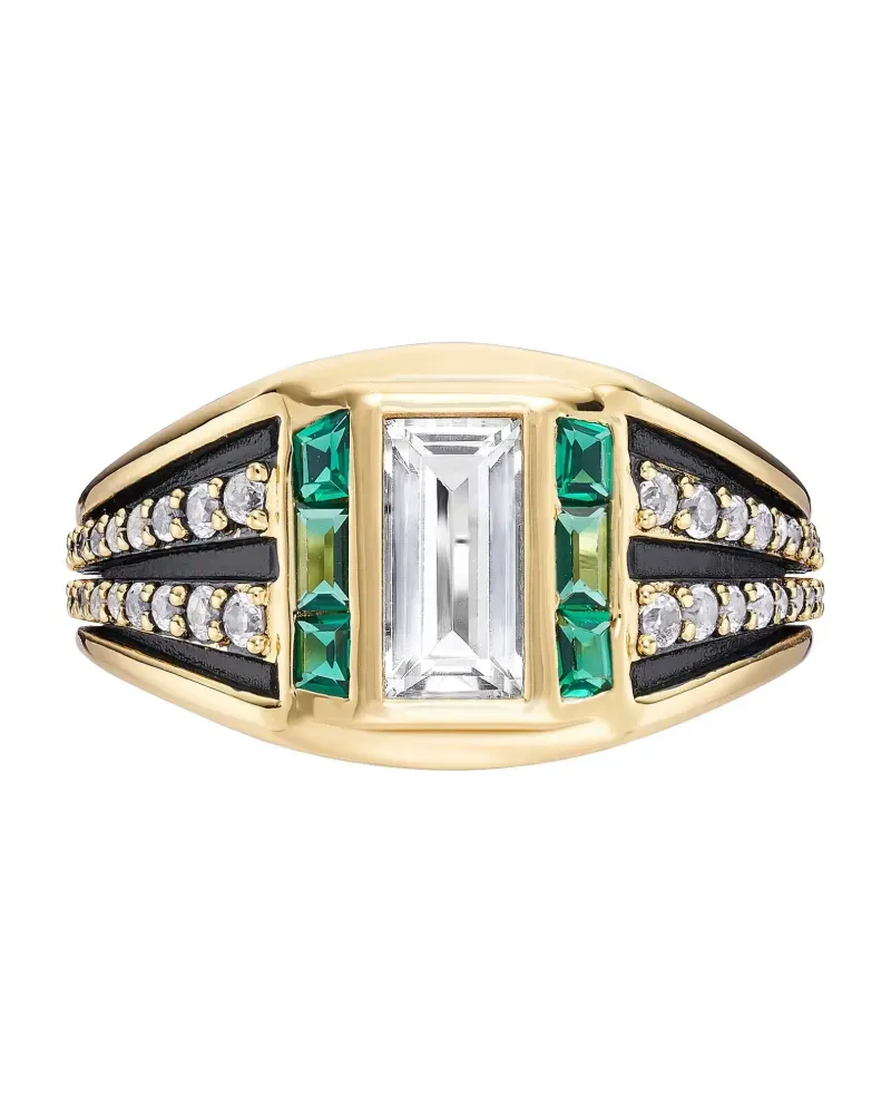 V JEWELLERY Freya stone-embellished ring - Gold Gold