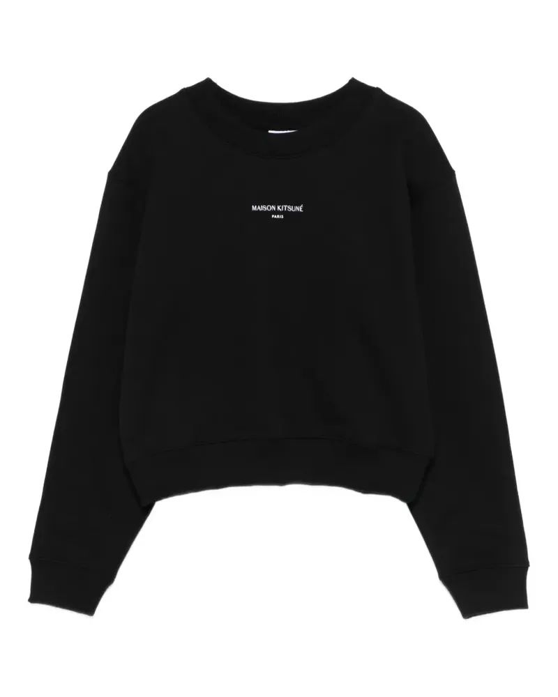 Kitsuné Sweatshirt mit Logo - Schwarz Schwarz