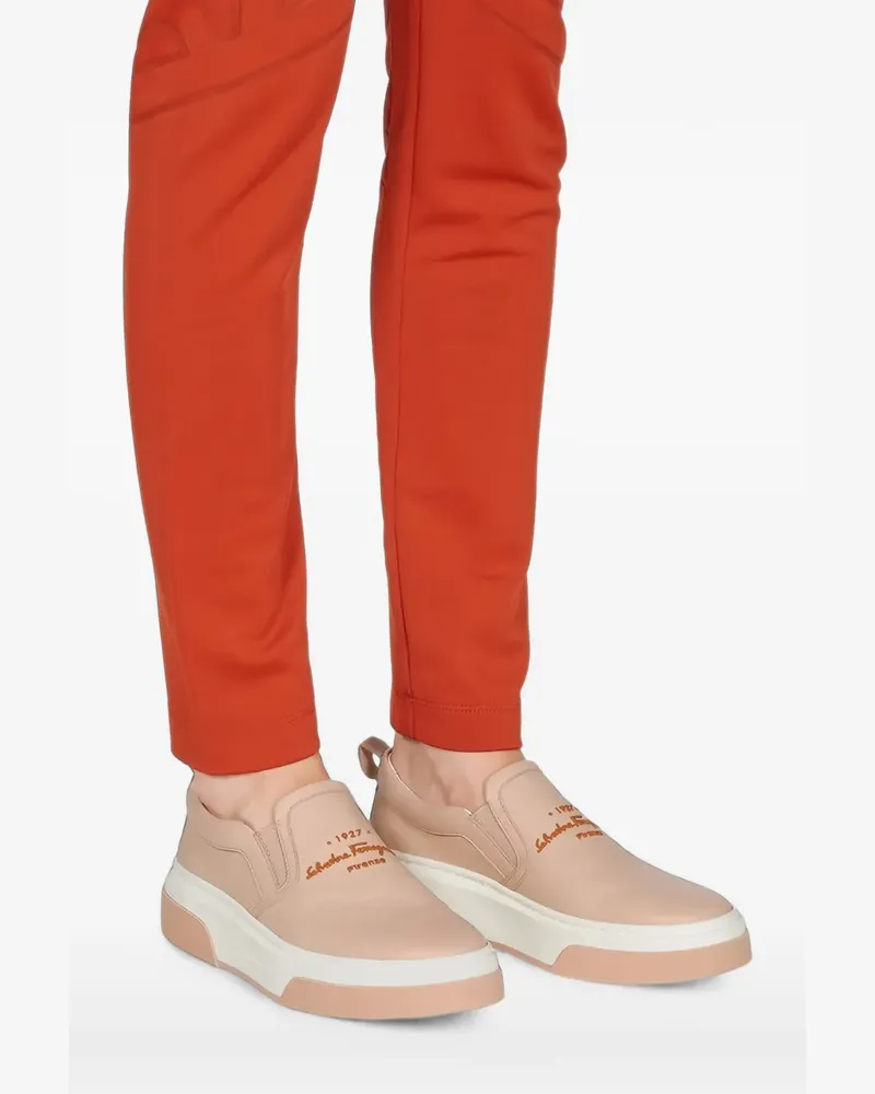 Ferragamo Sneakers mit Logo-Stickerei - Nude Nude