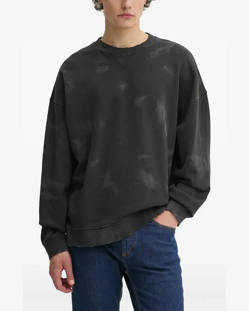 HUGO BOSS Nustroyos Sweatshirt mit abstraktem Print - Schwarz Schwarz