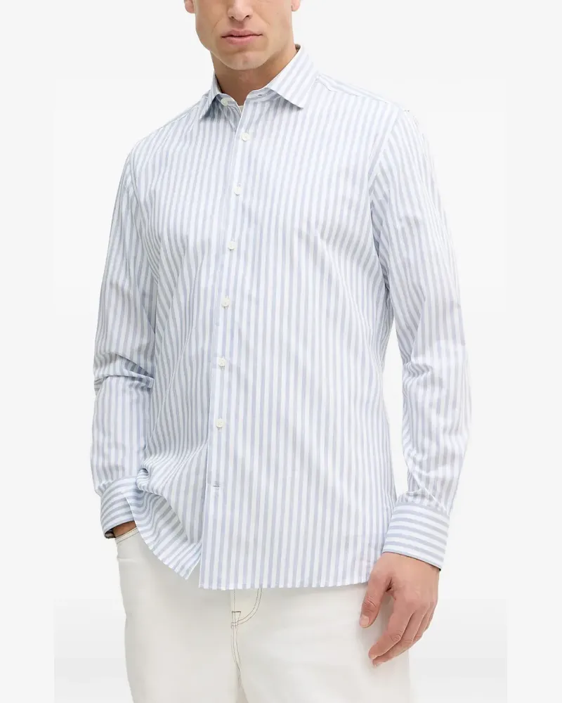 Hackett Gestreiftes Hemd mit Knöpfen - Blau Blau