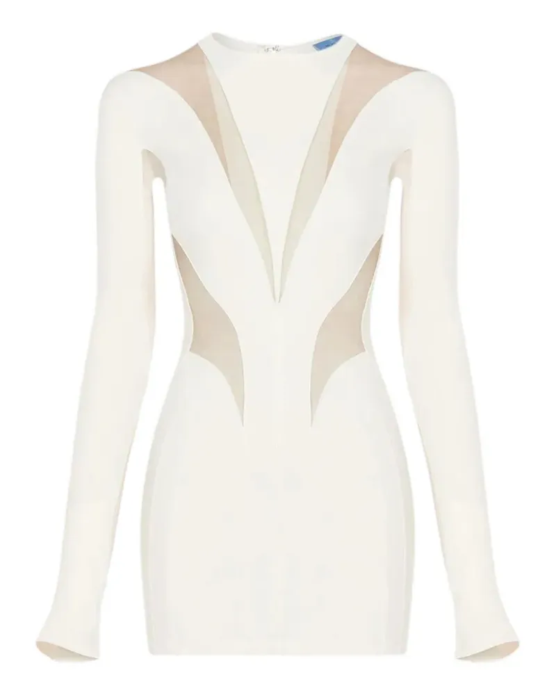 Thierry Mugler long-sleeve panelled mini dress - Nude Nude
