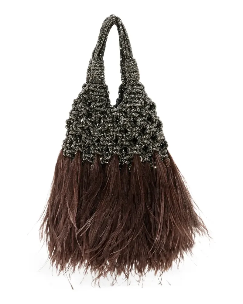 HIBOURAMA Mini Vannifique Plumes Tote Bag - Braun Braun
