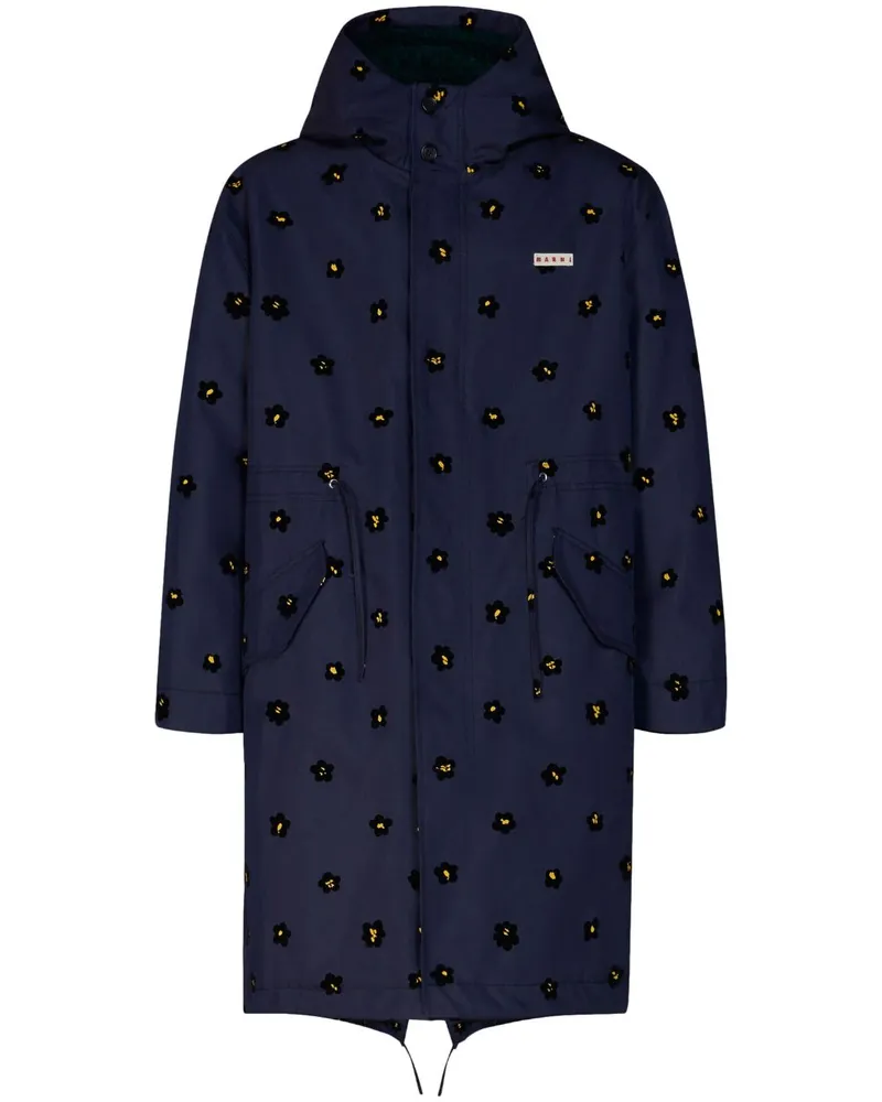 Marni Draft Flower Parka - Blau Blau