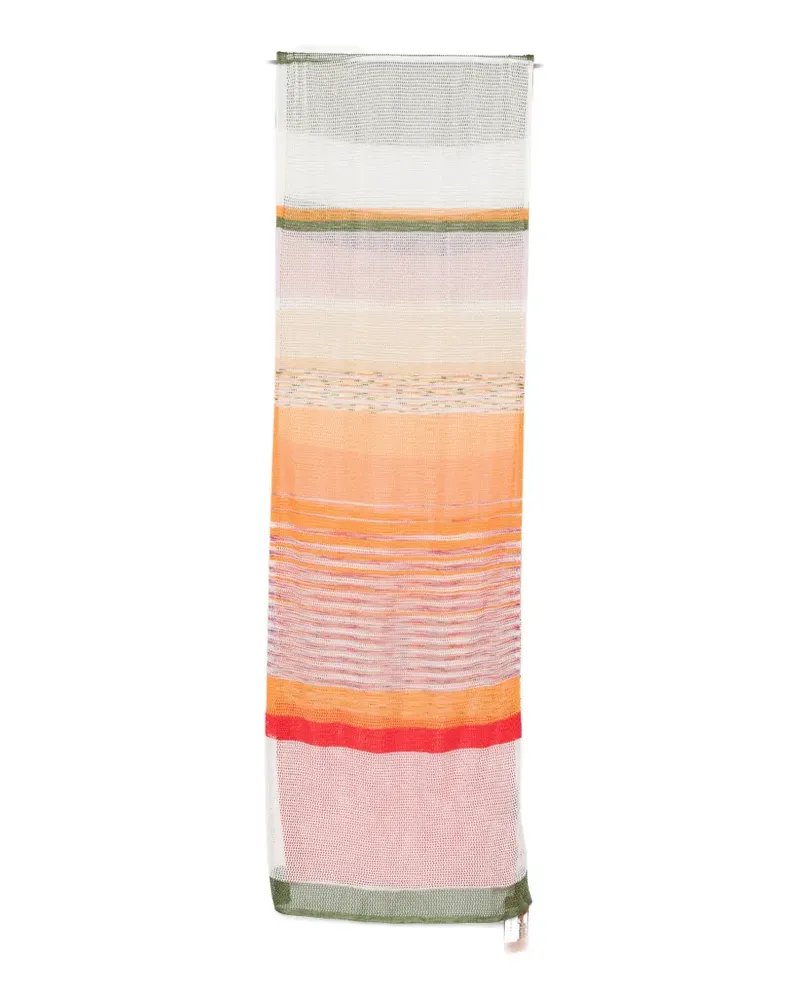 Missoni striped open-knit scarf - Weiß Weiß