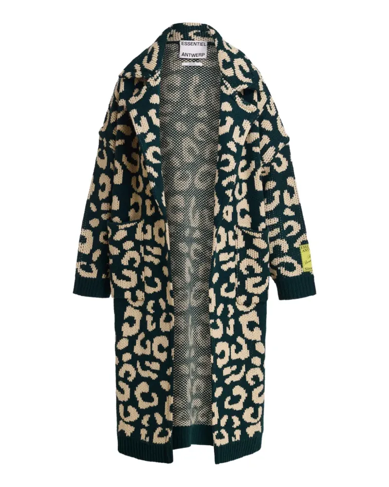Essentiel Keo Cardigan mit Leopardenmuster - Grün Grün