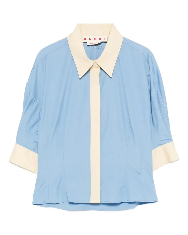 Marni collared panelled top - Blau Blau