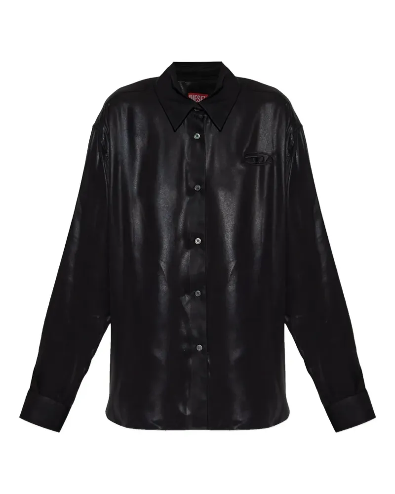 Diesel C-Simplier buttoned logo shirt - Schwarz Schwarz