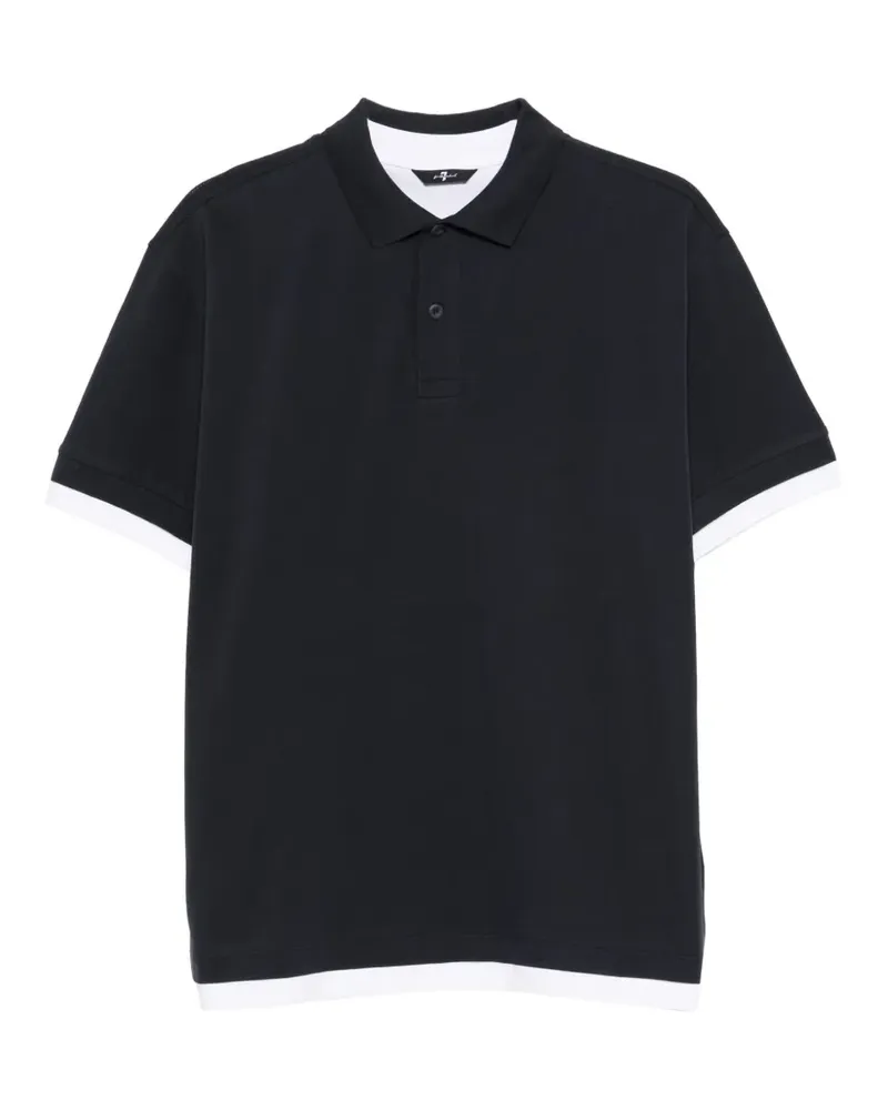 7 for all mankind contrast-trim polo shirt - Blau Blau
