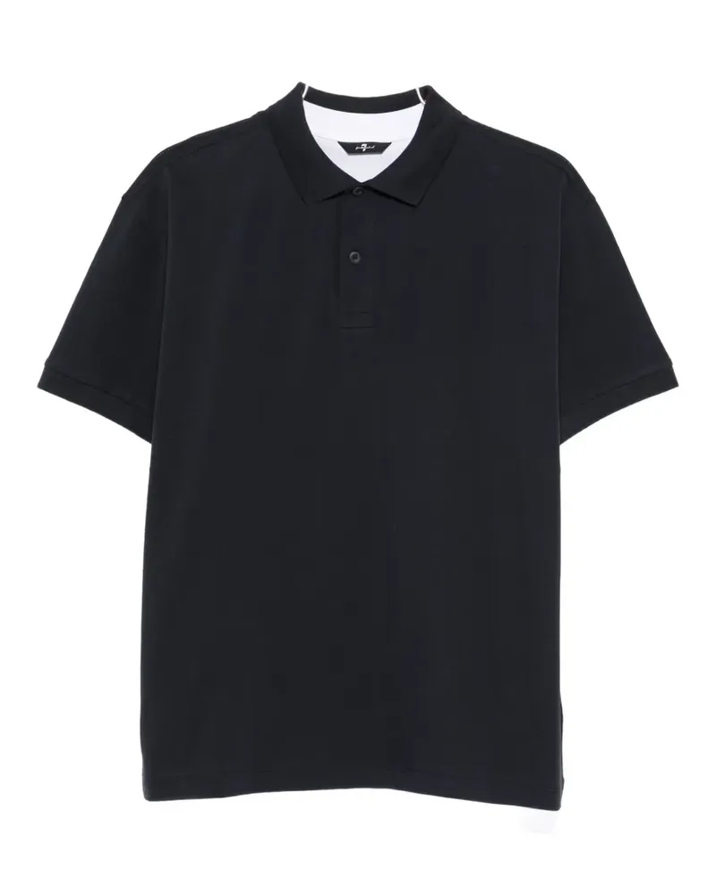 7 for all mankind contrast-trim polo shirt - Blau Blau