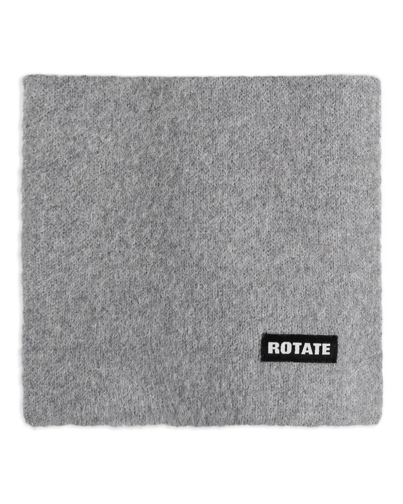 ROTATE Birger Christensen Schal mit Logo-Patch - Grau Grau