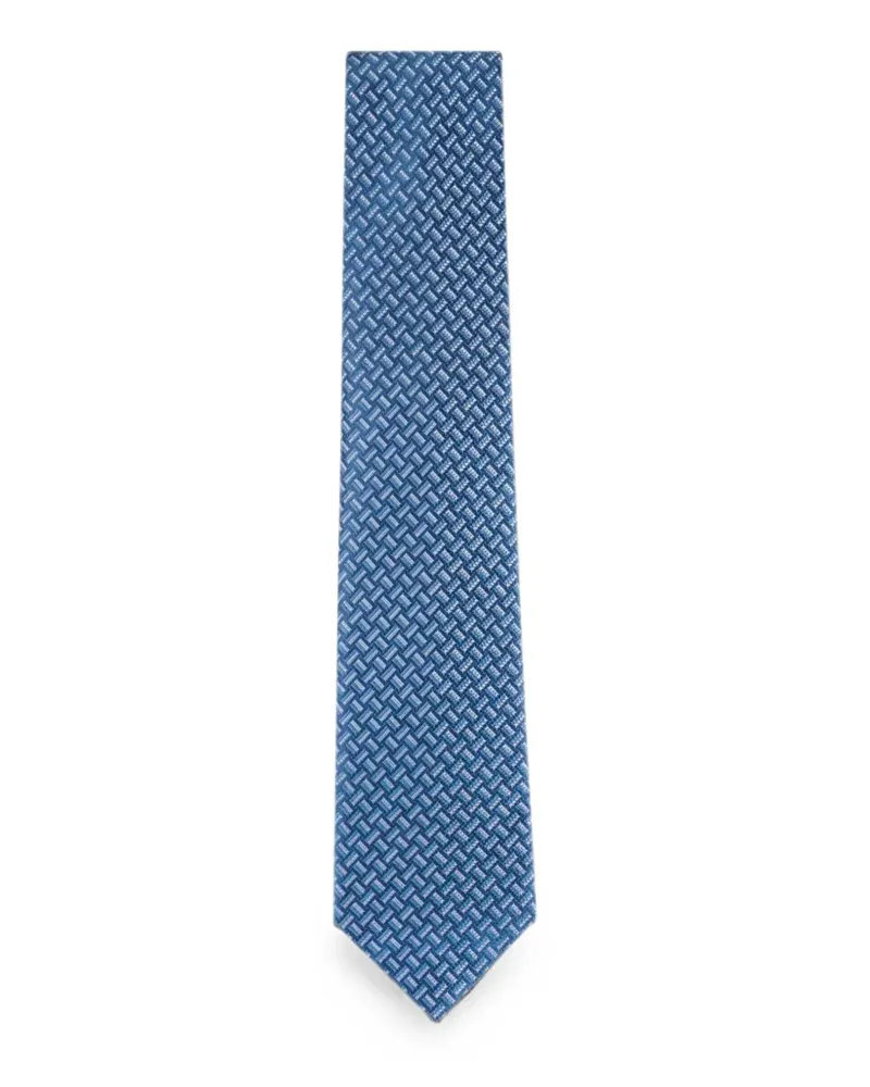 Brioni Geometrisch gemusterte Krawatte - Blau Blau