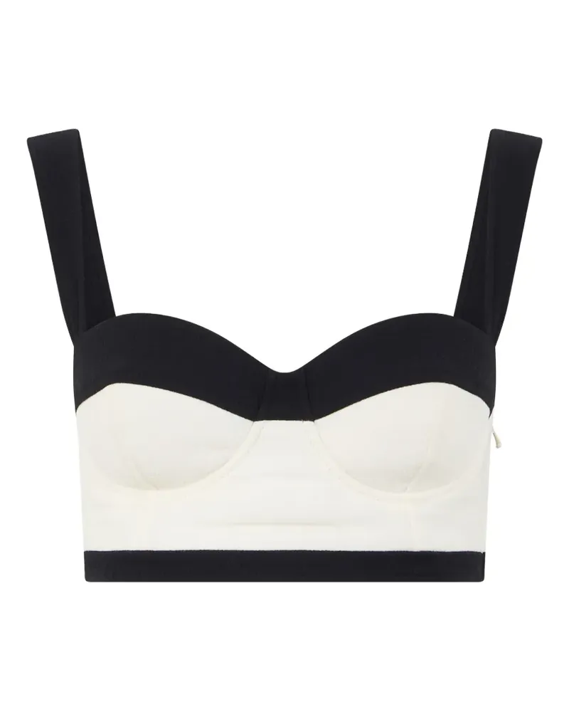 Moschino contrast-trim corset top - Weiß Weiß