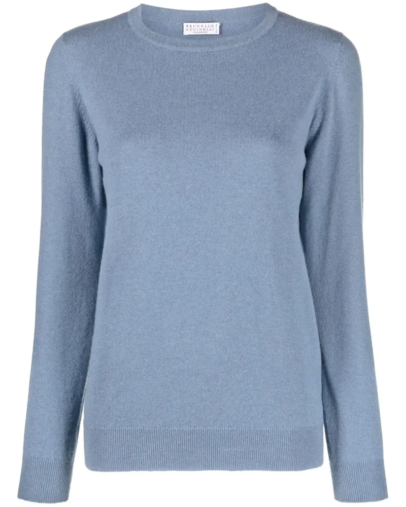 Brunello Cucinelli Kaschmirpullover mit Rundhalsausschnitt - Blau Blau