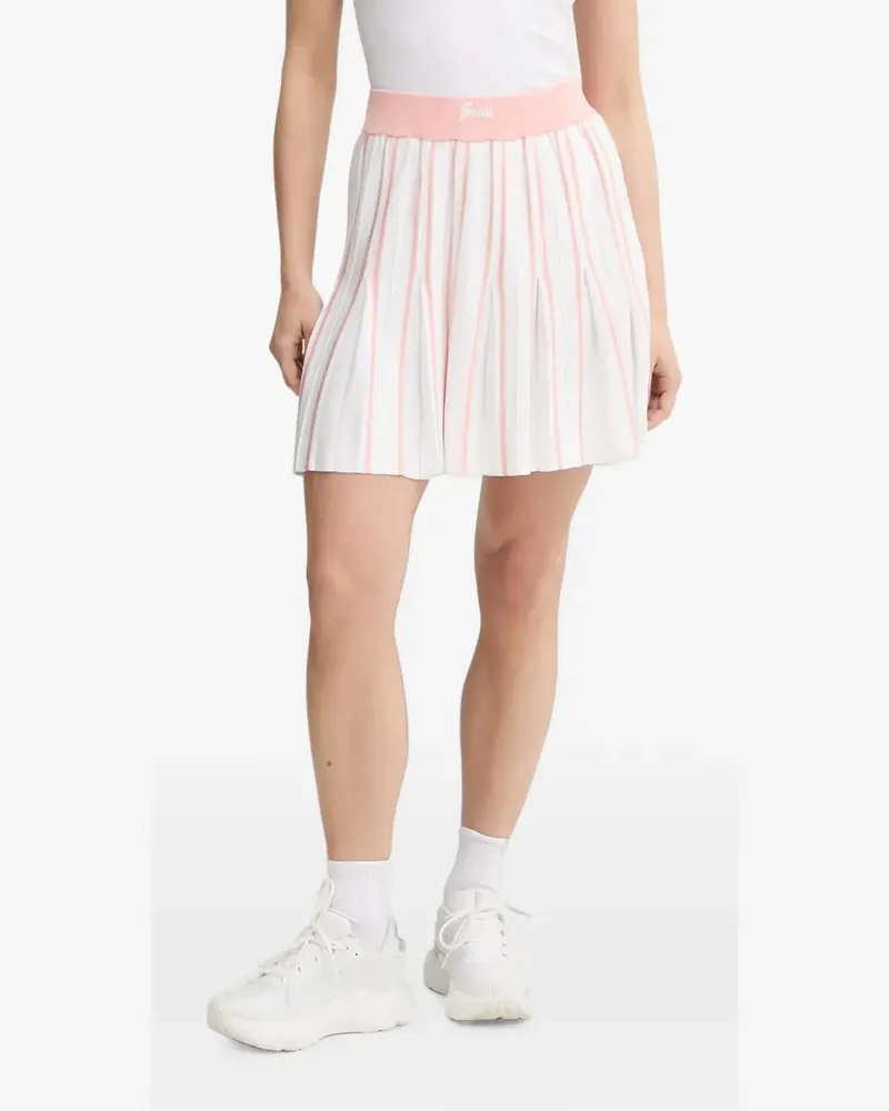 Guess pleated striped mini skirt - Weiß Weiß