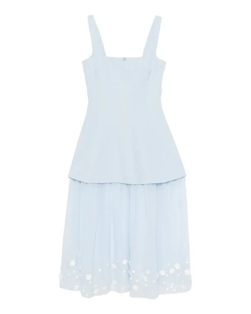 Stine Goya floral-appliqué midi dress - Blau Blau