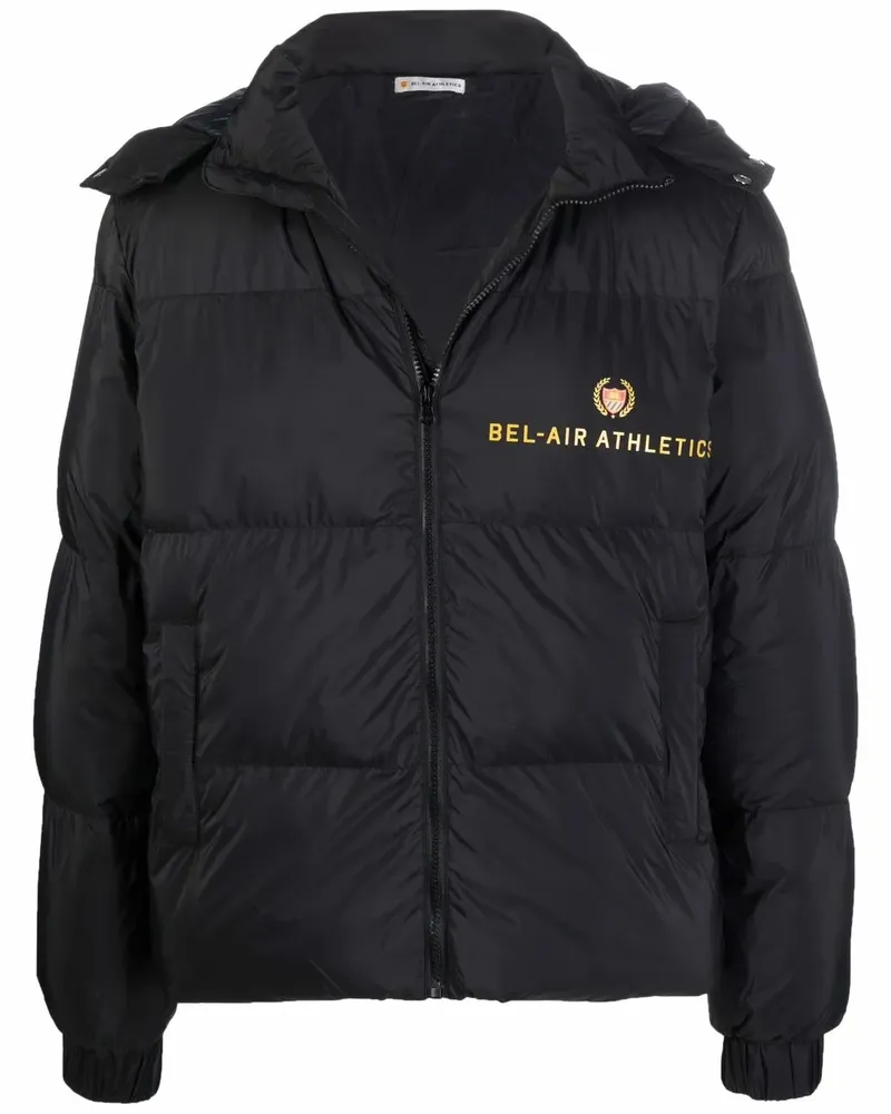 Bel-Air Athletics Gefütterte Jacke mit Logo - Schwarz Schwarz