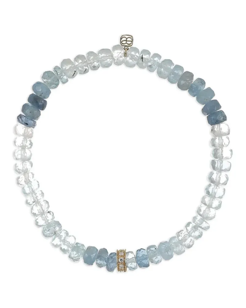 Sydney Evan Rondelle Armband mit Aquamarin und Diamanten - Weiß Weiß