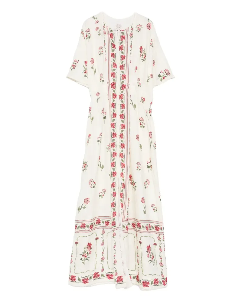 AGUA BENDITA Gesto Quebrada Maxikleid mit Blumen - Nude Nude