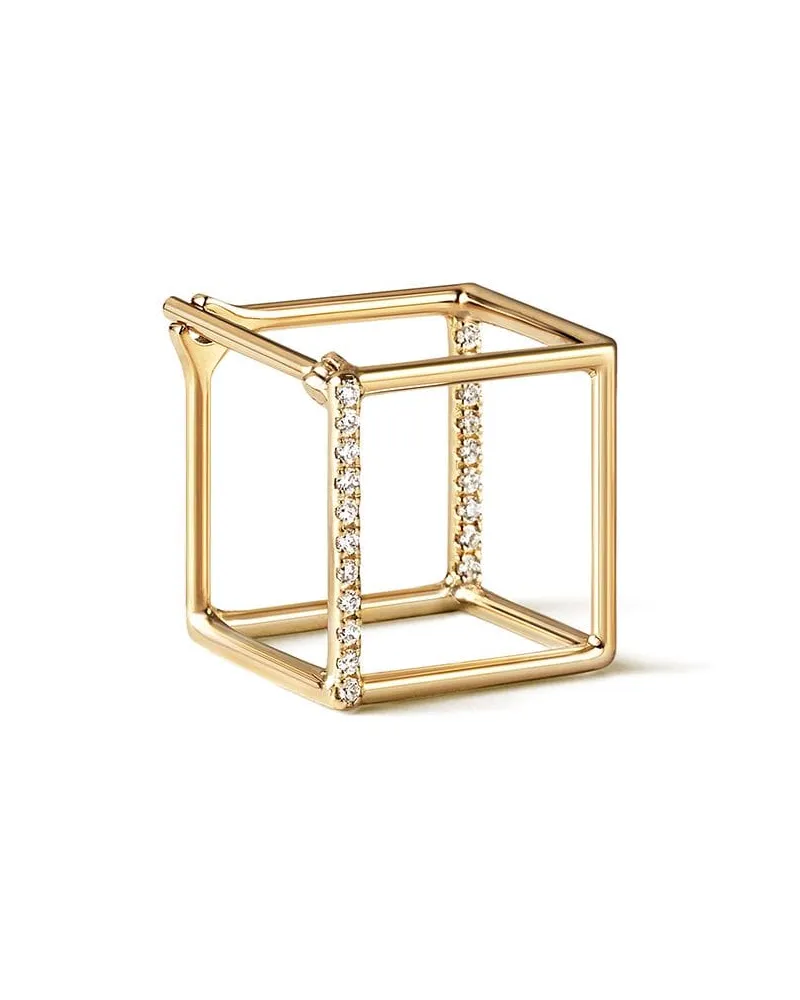 SHIHARA Quadratischer Ohrring mit Diamanten - Metallic Metallic