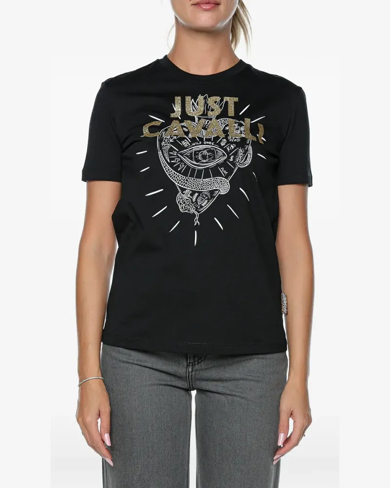 Just Cavalli Heart Tatoo T-shirt - Schwarz Schwarz