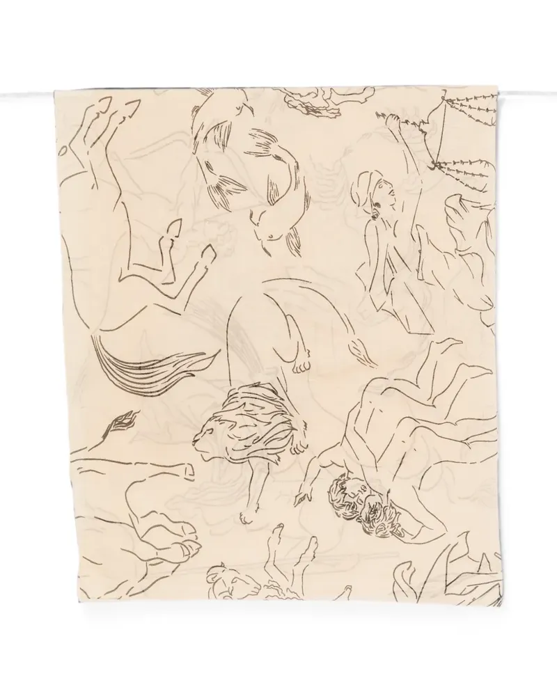 Liviana Conti graphic-print scarf - Nude Nude
