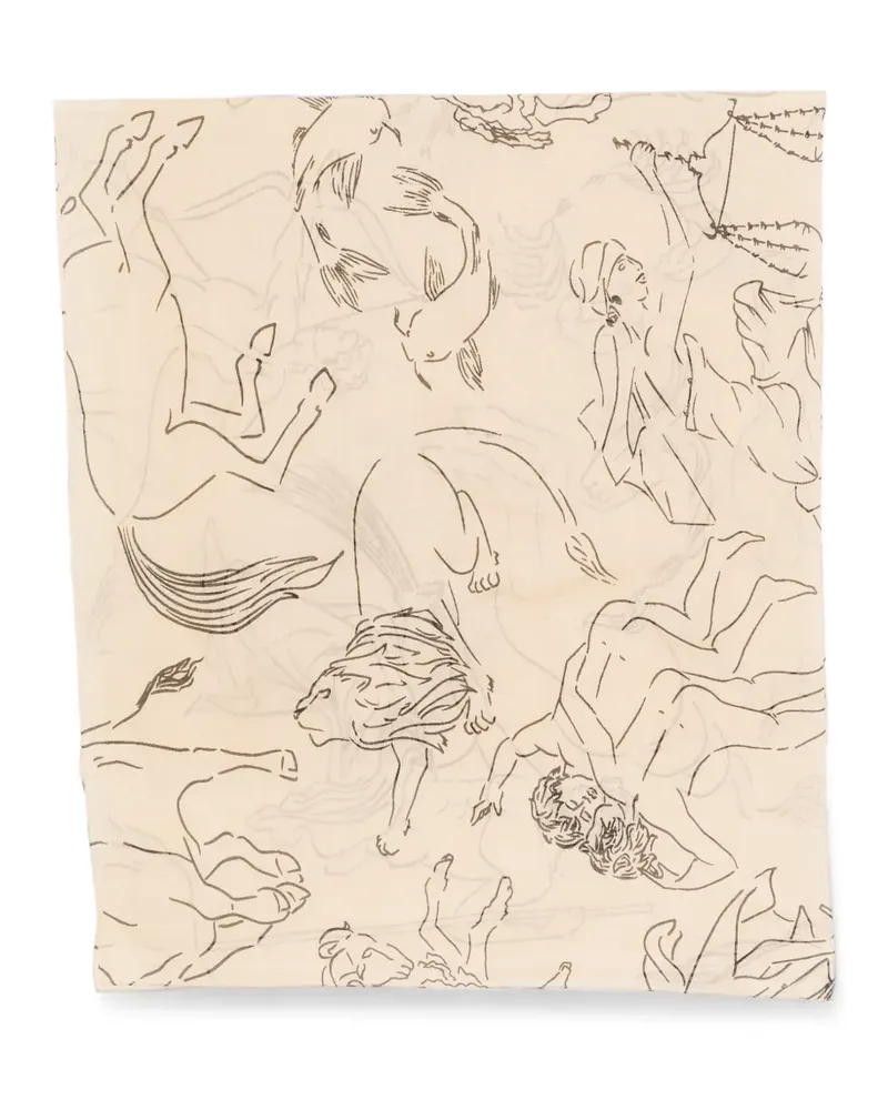 Liviana Conti graphic-print scarf - Nude Nude