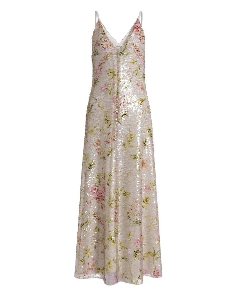 Alberta Ferretti floral-pattern maxi dress - Nude Nude