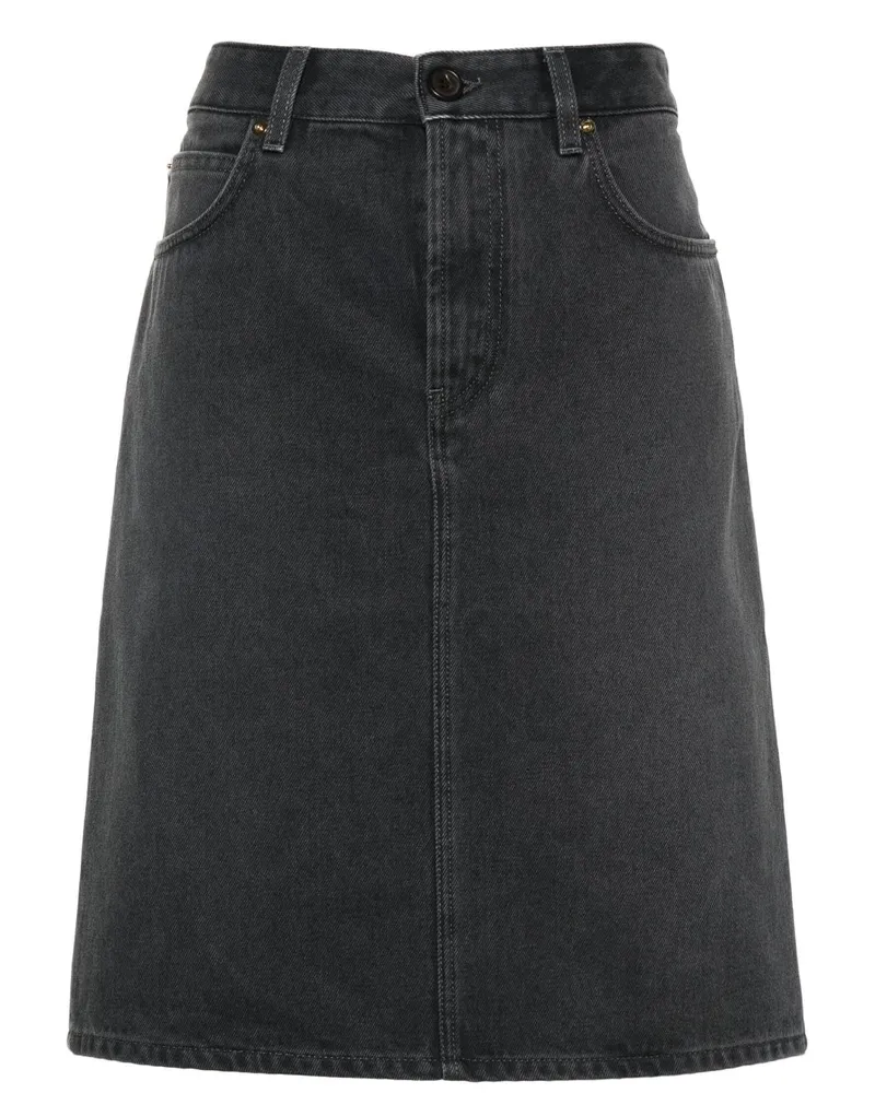 Miu Miu Jeansrock mit Logo-Applikation - Grau Grau