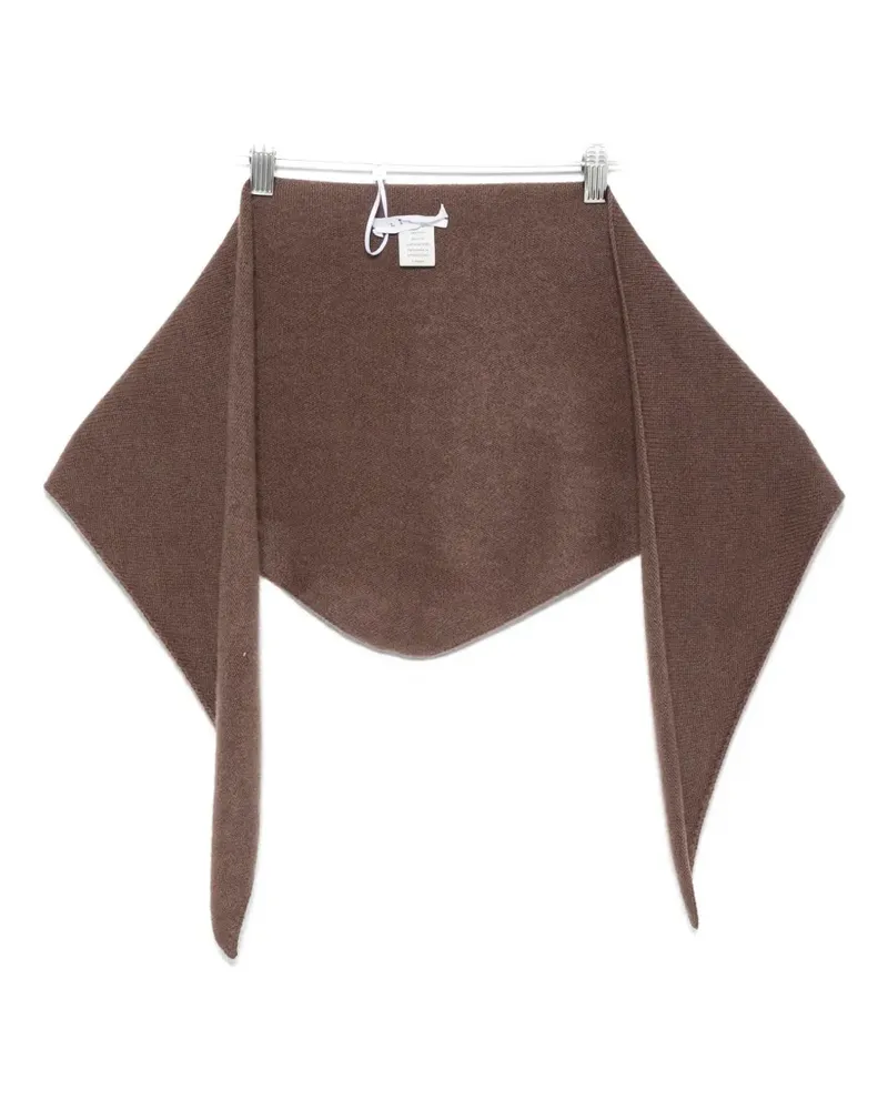 Liska fine-knit triangular scarf - Braun Braun