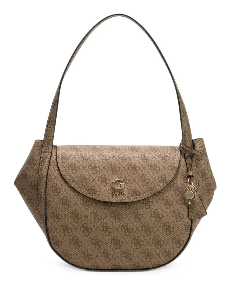 Guess Coleen Schultertasche mit Monogramm-Print - Braun Braun