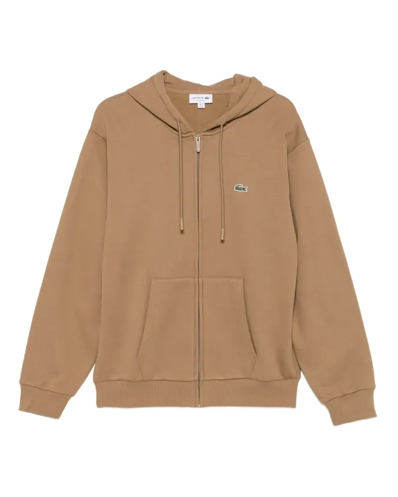 Lacoste Kapuzenjacke mit Logo-Patch - Braun Braun