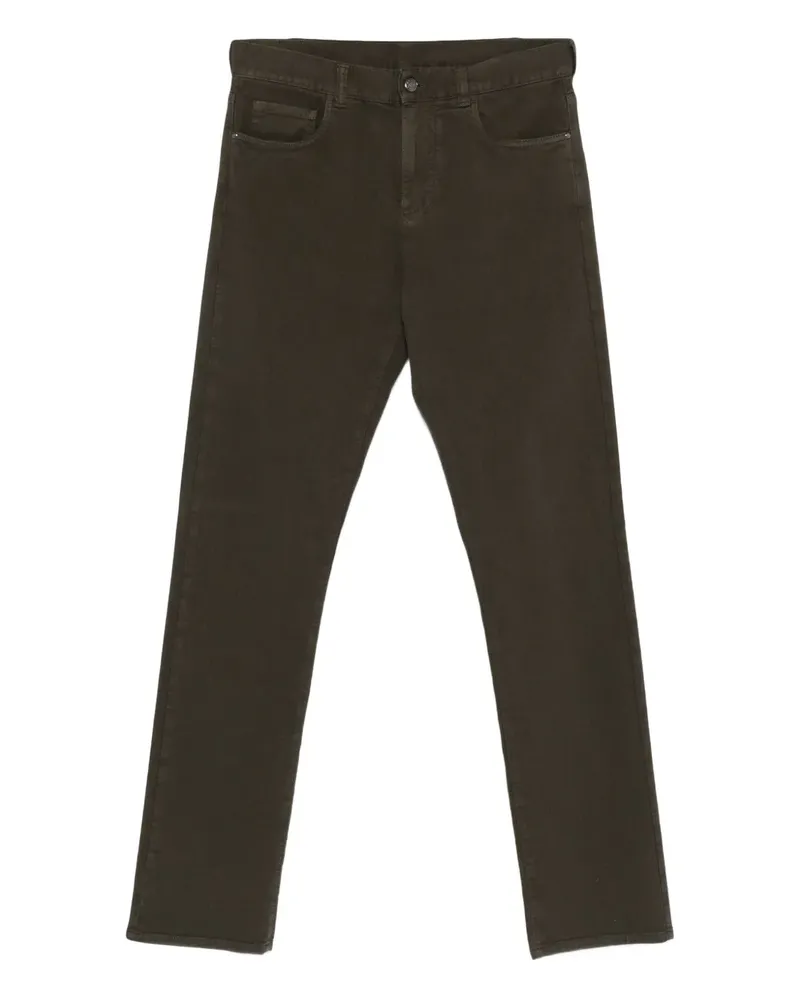 Canali Jeans mit Logo-Patch - Braun Braun