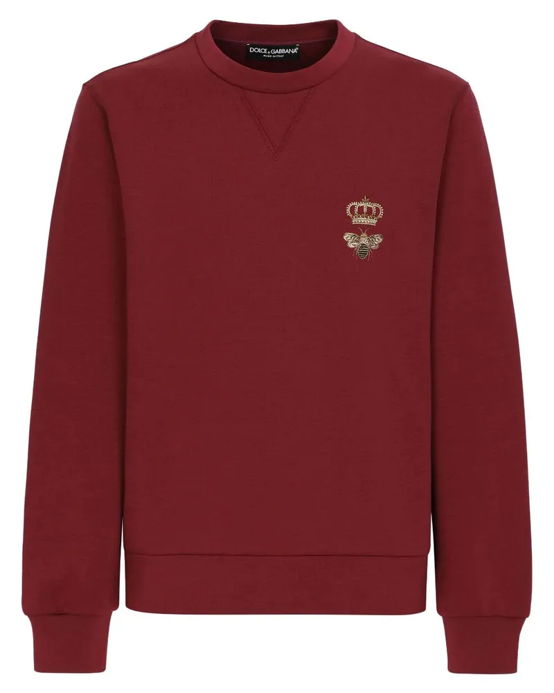 Dolce & Gabbana Sweatshirt mit Bienenstickerei - Rot Rot