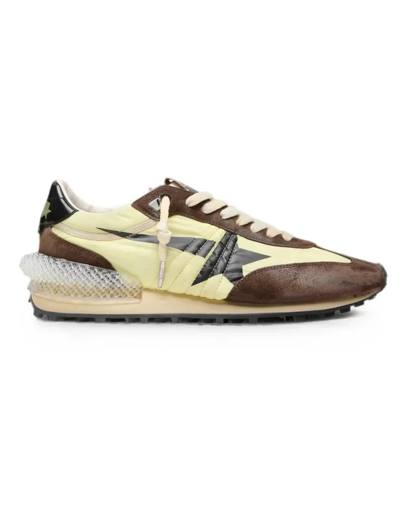 Golden Goose Running Marathon Obermaterial aus Nylon, Zehenbereich aus Wildleder und Ferseneinsatz aus Leder - Grün Grün