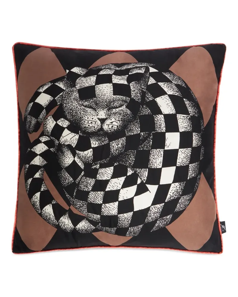 Fornasetti High Fidelity Square Kissen (45cm x 45cm) - Schwarz Schwarz