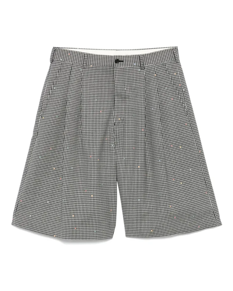 Comme des Garçons Shorts mit Karomuster - Schwarz Schwarz