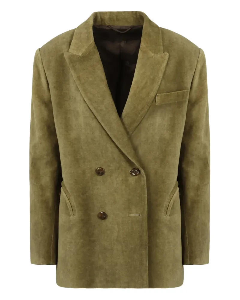 Blazé Milano Doppelreihiges Sakko aus Samt - Grün Grün