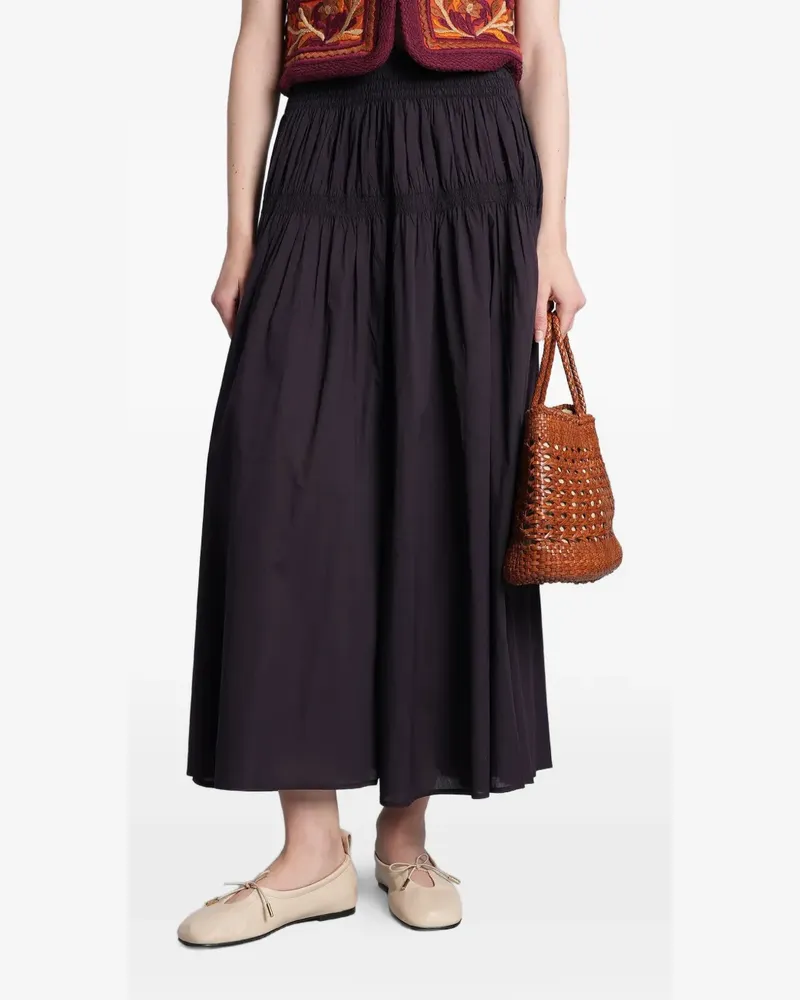 Antik Batik smocked tiered maxi skirt - Blau Blau