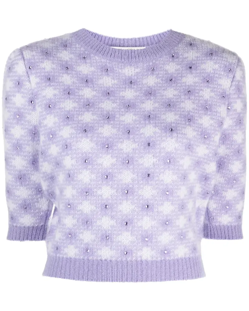 Alessandra Rich Top mit Strass - Violett Violett