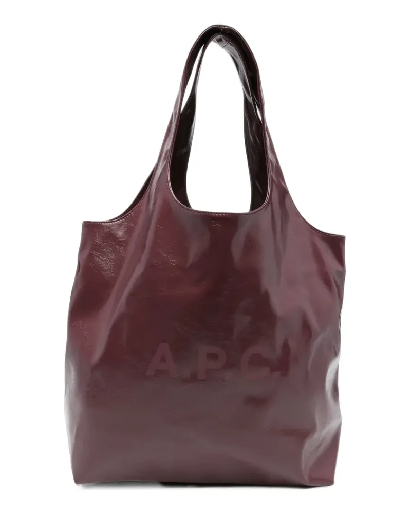 A.P.C. Shopper mit Logo-Print - Rot Rot