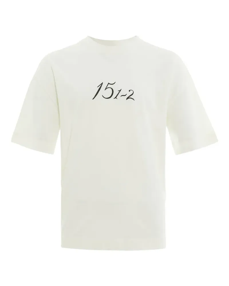 Applied Art Forms LM1-4 Oversized-T-Shirt mit grafischem Print - Weiß Weiß