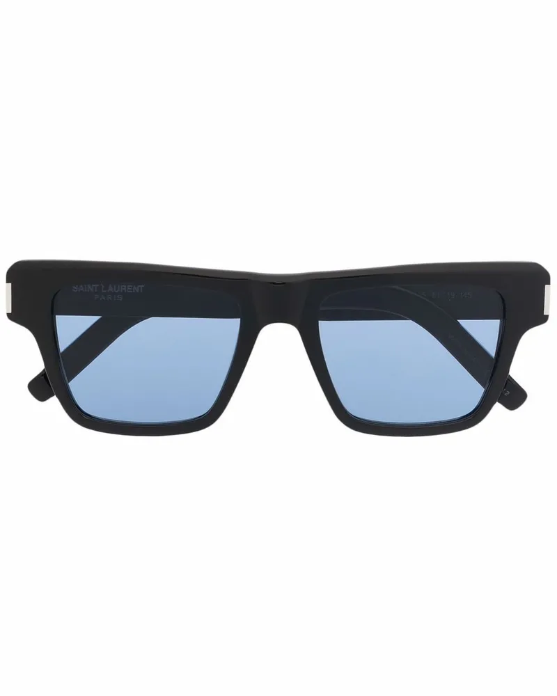Saint Laurent Sonnenbrille mit eckigem Gestell - Schwarz Schwarz