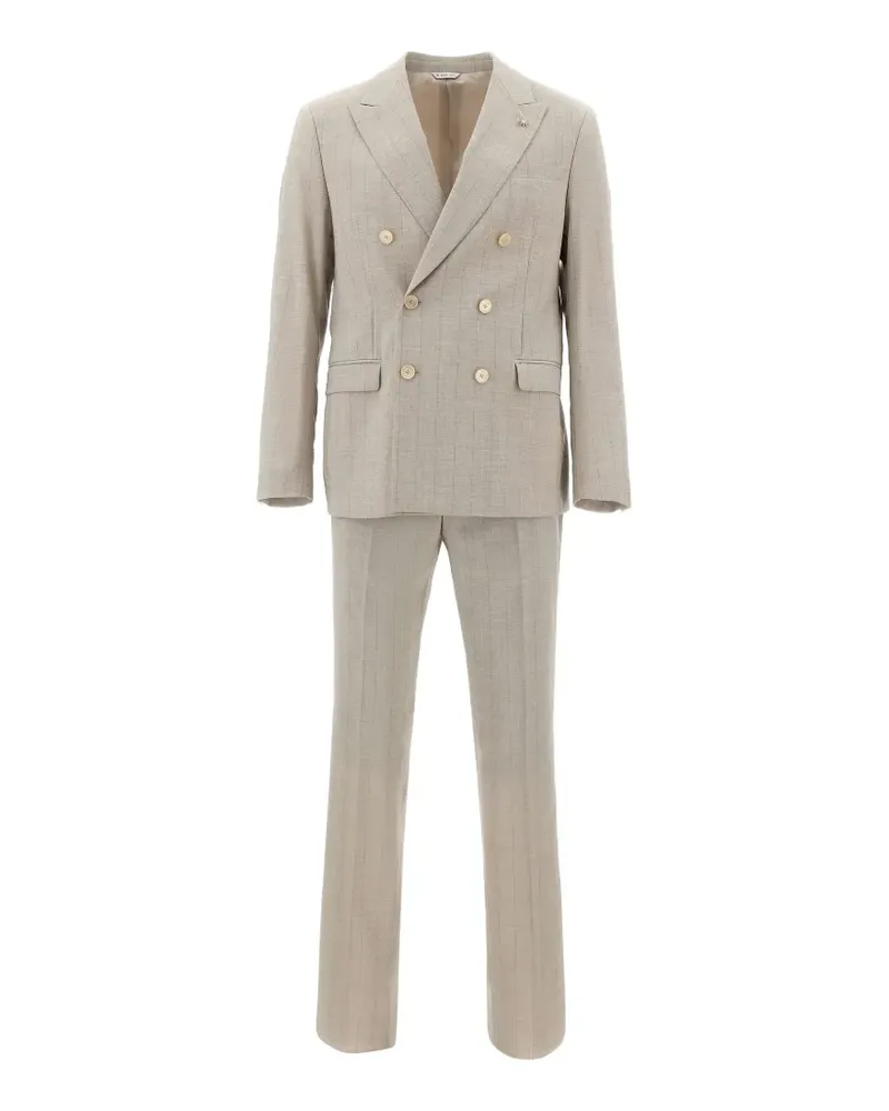 Manuel Ritz peal-lapel double-breasted suit - Nude Nude