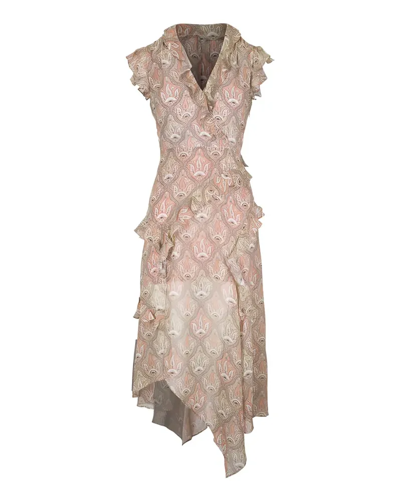 Veronica Beard Avenel paisley-print ruffled dress - Rosa Rosa