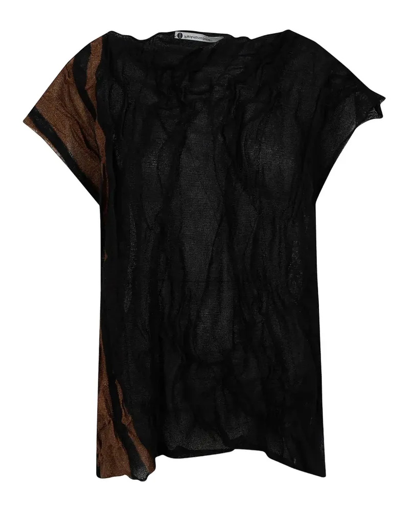 Pier Antonio Gaspari Metallic-Oberteil in Knitteroptik - Schwarz Schwarz